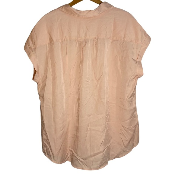 Style & Co Sleeveless Button Down Shirt Peach Pockets Plus Size XL Extra Large - Picture 2 of 12